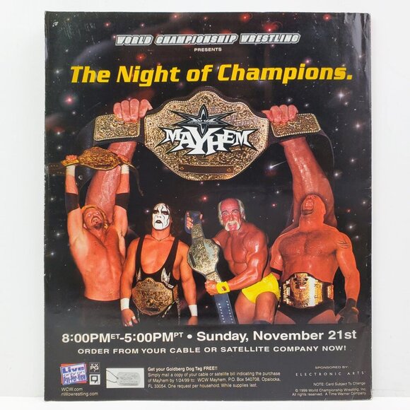 WCW Wrestling Magazine VTG 1999 Sting Bret Hitman Hart Goldberg Fall Brawl 90s - Picture 2 of 10